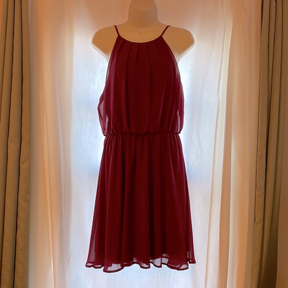 Lush Cranberry Red Cocktail Dress, Size Large